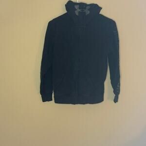 Under Armour Boys Black Zip Hoodie Jacket Medium